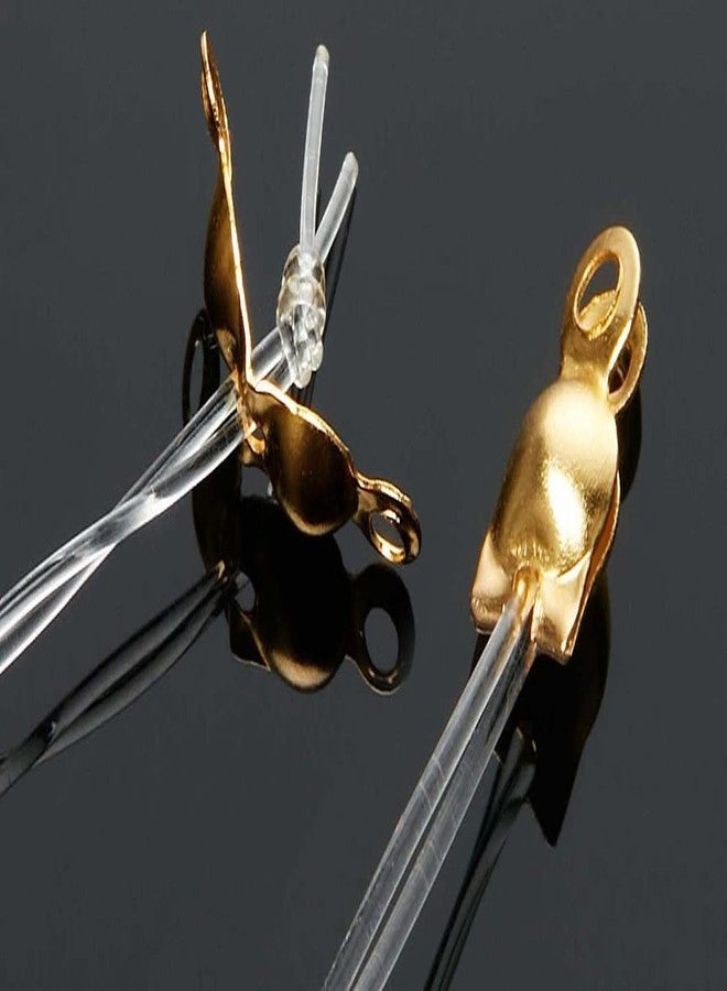 دي آي واي كرافتس مجموعة أدوات يدوية الصنع 150 قطعة، فضي كروم، أغطية عقد أطراف الخرز، أغطية عقد أطراف الخرز القابلة للطي، أغطية عقد أطراف الخرز المعدنية المفتوحة لصنع المجوهرات (150 قطعة، فضي كروم) - Image 3